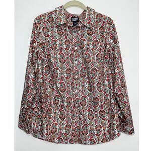 Lands' End Vibrant Blouse - Size 16W - Beautiful‎ Paisley Pattern